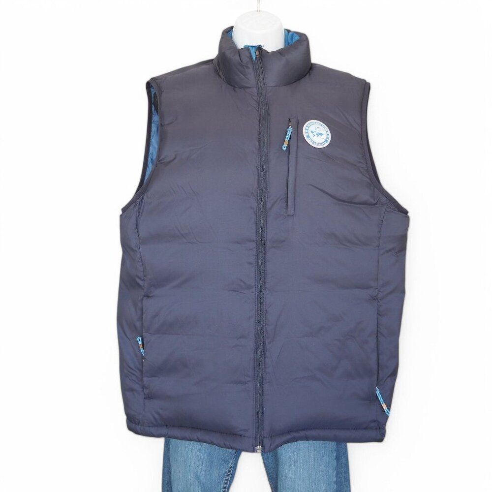 Southern Tide Sport The Skipjack Duck Down Puffer Zip Winter Vest Navy Men's L